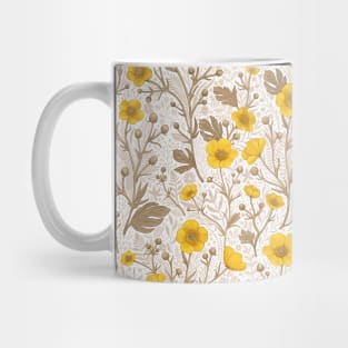 Buttercups, yellow and brown Mug